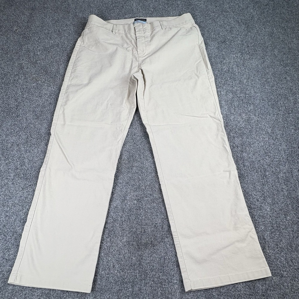 VTG Y2K Dockers Pants Women 16P Beige Stretch Individual Fit Straight Classic‎